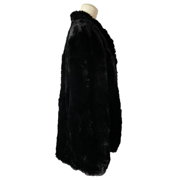 Vintage Black Genuine Sheared Fur Cape Capelet Lined Real Shawl Jacket Wrap - Picture 4 of 6
